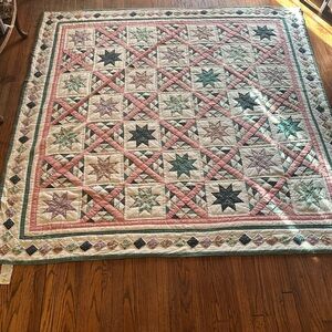 Arch quilt Star SQUARE IN SQUARE QUILT Hand Stitched 97x78